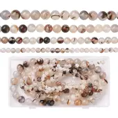 4 Strands 4 Sizes Natural Agate Round Beads Strands