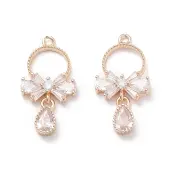 Brass Micro Pave Clear Cubic Zirconia Pendants