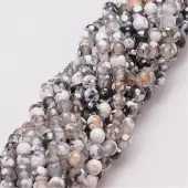 Natural Fire Crackle Agate Bead Strands