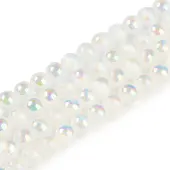 Plating Natural Selenite Beads Strands