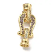 Brass Micro Pave Cubic Zirconia Fold Over Clasps
