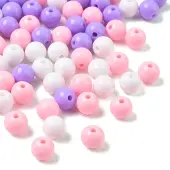 50pcs 3 Colors Opaque Acrylic Beads