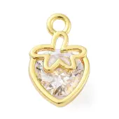 Brass Micro Pave Cubic Zirconia Charms