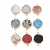 Natural Mixed Stone Connector Charms