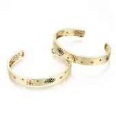 Brass Micro Pave Cubic Zirconia Cuff Bangles