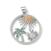 Brass Micro Pave Cubic Zirconia Pendants