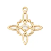 Brass Pave Clear Cubic Zirconia Pendants