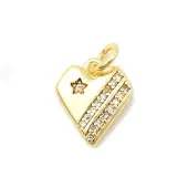 Brass Micro Pave Cubic Zirconia Charms