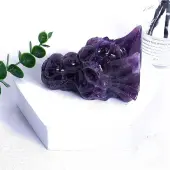 Natural Amethyst Carved Dragon Head Figurines