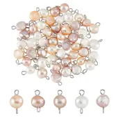 Natural Cultured Freshwater Pearl Connector Charms