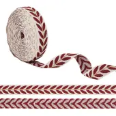 about 10.5-11 yards Ethnic Style Polycotton Jacquard Leaf Ribbons