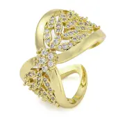 Infinity Brass Micro Pave Clear Cubic Zirconia Open Cuff Rings