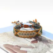 Polyester Braided Rhombus Pattern Cord Bracelet