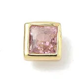 Square Brass Micro Pave Cubic Zirconia Cabochons