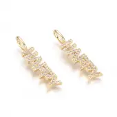 Brass Micro Pave Clear Cubic Zirconia Pendants