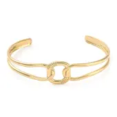 304 Stainless Steel Hollow Rectangle Cuff Bangle for Women
