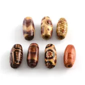 Printed Natural Wood Beads