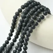 Dyed & Heated Natural Black Agate Beads Strands