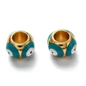 Brass European Enamel Beads
