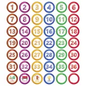 42Pcs Number Theme Self-Adhesive Paper Decorative Stickers