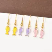 Ocean Series 304 Stainless Steel Enamel Dangle Earrings