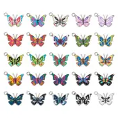 50Pcs 25 Style Alloy Enamel Pendants