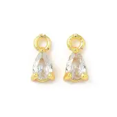 Brass Micro Pave Cubic Zirconia Pendants