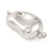 925 Sterling Silver Micro Pave Clear Cubic Zirconia Magnetic Clasps