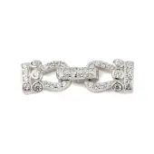 925 Sterling Silver Micro Pave Clear Cubic Zirconia Fold Over Clasps
