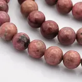 Round Natural Rhodonite Beads Strands