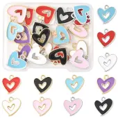 22Pcs 11 Colors Alloy Enamel Pendants