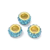 Alloy Rhinestone Clay Pave Beads