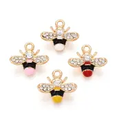 Alloy Rhinestone and Enamel Pendants