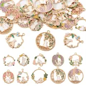 20Pcs 10 Style Alloy Enamel Pendants