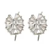 Brass Cubic Zirconia Stud Earrings Findings