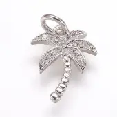 Brass Micro Pave Cubic Zirconia Pendants