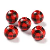 Printed Wood European Beads