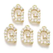 Brass Micro Pave Cubic Zirconia Charms