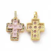 Brass Micro Pave Clear Cubic Zirconia Pendants