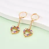 Brass Micro Pave Cubic Zirconia Leverback Earrings