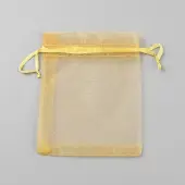 Rectangle Organza Drawstring Gift Bags with Ribbon