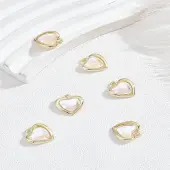 6Pcs Alloy Micro Pave Cubic Zirconia Pendants