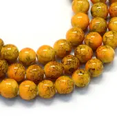 Baking Painted Glass Round Bead Strands