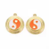 Rack Plating Light Gold Alloy Enamel Pendants
