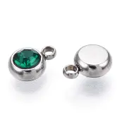 201 Stainless Steel Rhinestone Charms