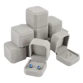 BENECREAT 10Pcs 5.5x5x4cm Velvet Ring Box Classic Square Earring Jewelry Case