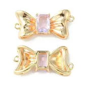 Brass Pave Cubic Zirconia Connector Charms