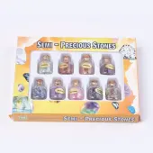 Bottles of Natural Gemstone Chip Beads