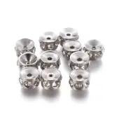 304 Stainless Steel Crystal Rhinestone Beads