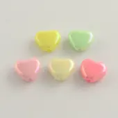 AB Color Plated Heart Acrylic Beads